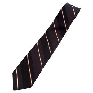 Vintage Boscov's Brown Orange Striped Men's Necktie Stripes Classic Dress Retro